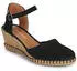 VERBENAS Slingpumps Keilsandalette mit Bastbesatz schwarz