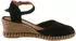 VERBENAS Slingpumps Keilsandalette mit Bastbesatz schwarz
