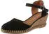 VERBENAS Slingpumps Keilsandalette mit Bastbesatz schwarz