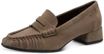 Tamaris Block Heel Pumps with Decorative Strap taupe