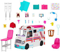 Mattel Barbie 2-in-1 Krankenwagen Spielset, Spielfahrzeug
