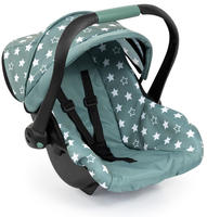 Deluxe Car Seat with Canopy for Dolls - Green w/ Stars