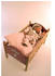 Schildkröt Baby Amy 45 cm mit Schnuller, Malhaar, braune Schlafaugen, Biberoverall + Mütze+ Weste