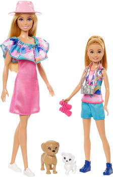 Mattel Barbie und Stacie Schwestern Puppenset mit Hunden und Zubehör (HRM09)