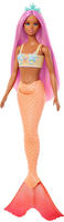 Barbie Meerjungfrauenpuppe mit Fantasiehaar in Pink mit Haarband, Puppe mit