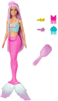 Mattel Barbie Meerjungfrauen-Puppe mit langen rosa Haaren und Accessoires (HRR00)