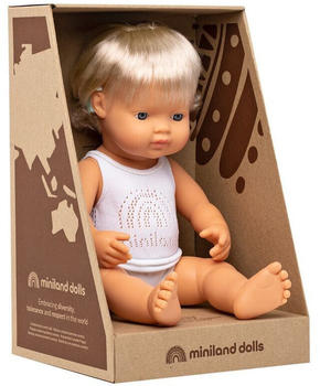 Miniland Baby Doll Caucasian Girl with Hearing implant 38cm