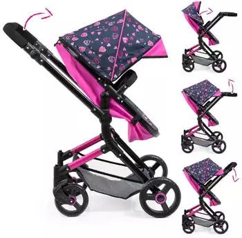 Bayer Design Vario Kombi rosa/schwarz – Bayer Design Vario Kombi rosa/schwarz: Der perfekte Puppenwagen