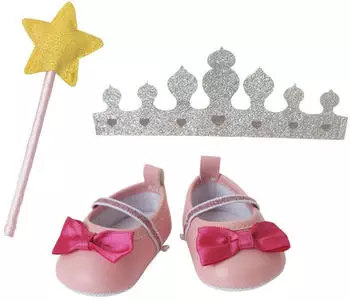 Heless Set Prinzessin Lillifee 3tlg,, Puppenschuhe Krone Zauberstab 30-34 cm – Heless Set Prinzessin Lillifee 3tlg: Ein Traum für jede Puppenmama