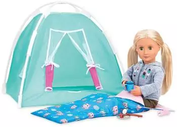 Our Generation Camping-Set - Zelt & Schlafsack türkis
