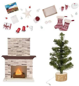 Our Generation Puppenzubehör Weihnachten mit Weihnachtsbaum, Geschenke, Deko
