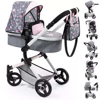 Bayer Design Vario Kombi grau/rosa mit Herzen