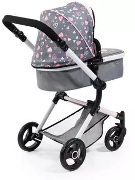 Bayer Design Vario Kombi grau/rosa mit Herzen – Vielseitige Nutzungsmöglichkeiten für kreatives Spiel