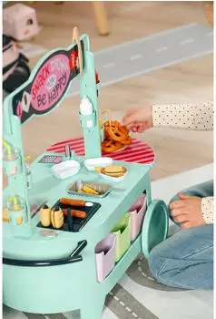BABY born Puppentisch Snack Shop mit Soundeffekt – Vielseitige Ausstattung für kreatives Spielen