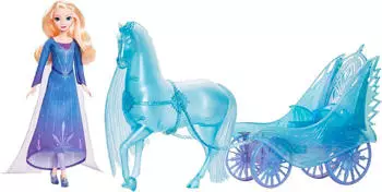 Mattel Disney Die Eisk&ouml;nigin Elsa und Nokk in Abenteuer-Kutsche (JBG56)