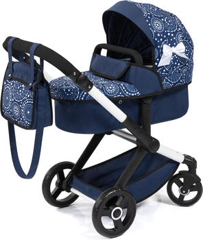 Bayer Design Kombi-Puppenwagen Xeo mit Tasche blau Schleife