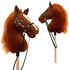 Pink Papaya Steckenpferd Merle mit Halfter und Trense rot