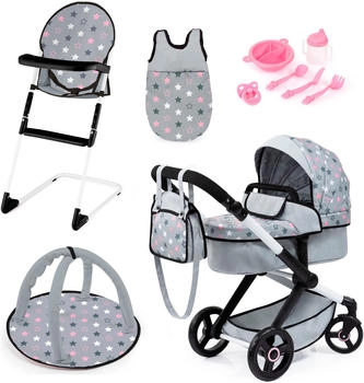 Bayer Kombi-Puppenwagen Set Xeo Deluxe grau