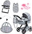 Bayer Kombi-Puppenwagen Set Xeo Deluxe grau