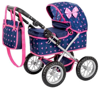 Kinderplay Puppenwagen Set mit Schmetterling marineblau/pink