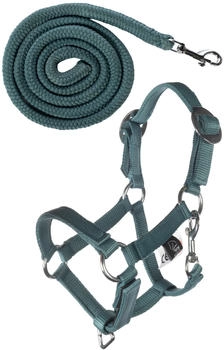 HKM Steckenpferd-Halfterset Basic mit Strick türkis