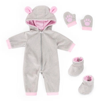 Bayer Design Plüschoverall grau für Puppen 38-42cm
