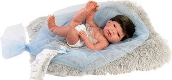 Llorens Babypuppe Nico Blau mit Kissen und Schmusetuch 40 cm