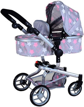 Knorrtoys ® Kombi-Puppenwagen Boonk - star grey pink
