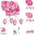 Chipolino Puppenwagen Emily Tasche, Sonnendach verstellbar, zusammenklappbar rosa pink