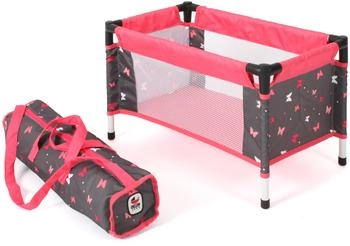 Bayer-Chic CHIC2000 Puppenbett Puppen-Reisebett, mit Stoff-Tragetasche, Butterfly Koralle