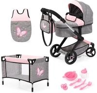 Bayer Kombi-Puppenwagen "Xeo Mega, grau/rosa"