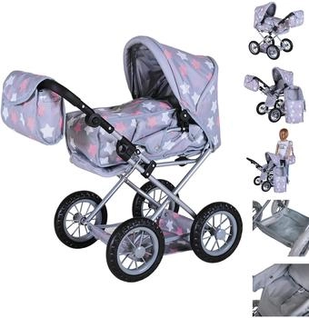 Knorrtoys Kombi-Puppenwagen Ruby, mit Wickeltasche, star grey pink