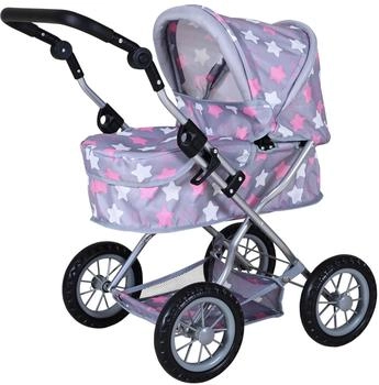 Knorrtoys Puppenwagen First, star grey pink