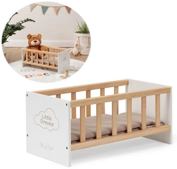 Ella & Piet Puppenbett SLEEPY Little Dreams aus Holz (Weiß-Schlamm)