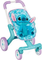Puppenbuggy SMOBY "Stitch Puppenwagen + Pl&uuml;sch, 25cm", blau, Puppenwagen,