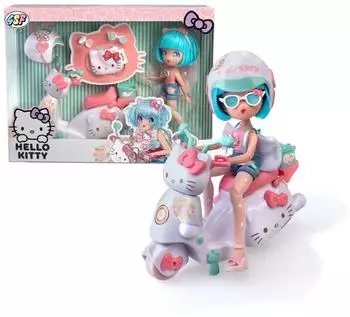 Famosa 4SF Hello Kitty Doll Pretty Pink with scooter