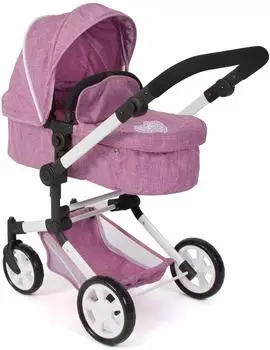 Bayer-Chic CHIC2000 Kombi-Puppenwagen Linus, mit schwenkbaren Vorderr&auml;dern, Jeans pink