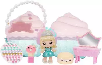 MGA Entertainment Yummiland Beauty Bag Playset + Lip Gloss Doll Cupcake Beauty Bag