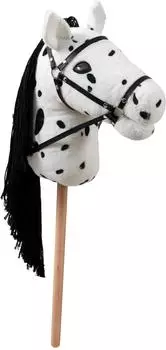 Ella & Piet Großes Hobby Horse Steckenpferd COOKIE mit Tasche (Weiß-Schwarz)