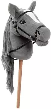 Ella & Piet Großes Hobby Horse Steckenpferd STORMY mit Tasche (Grau)