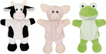 Goki Handpuppen Kuh Schwein Frosch -Set 3-tlg (50959)
