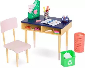 Our Generation Brilliant Bureau Schreibtisch & Stuhl Set, Puppen-Zubehör (BD37910Z)