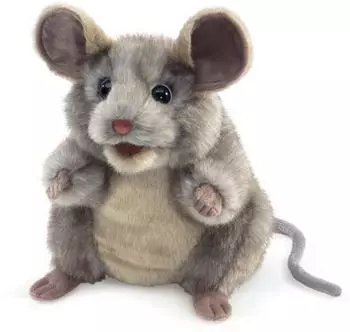 Folkmanis Handpuppe Graue Maus / Grey Mouse (3202)