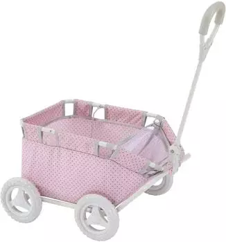Teamson Kids Olivia's Little World Puppenwagen Punktmuster, rosa (OL-00007)