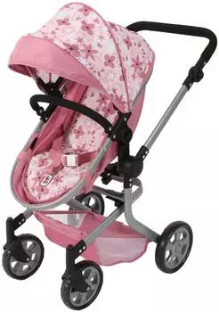 Bayer-Chic Mika Kombi-Puppenwagen Flowers pink (595-85)