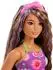Barbie Fashionistas Puppe Nr. 244, braunes Haar mit violetten Strähnen, violettes Neckholder-Top (JJN57)