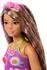 Barbie Fashionistas Puppe Nr. 244, braunes Haar mit violetten Strähnen, violettes Neckholder-Top (JJN57)