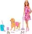 Mattel Barbie Malibu Hundespaziergang Spielset mit Puppe (JJB46)
