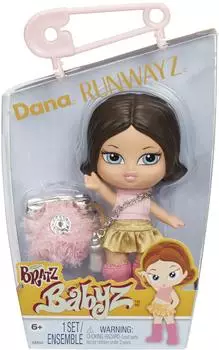 Bratz Babyz Runwayz Puppe Dana, Modepuppe mit Schlüsselanhänger-Halskette (527589)