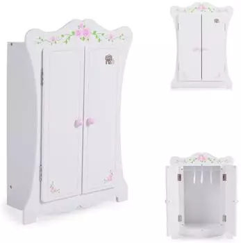 Moni Puppenkleiderschrank PH12B011, Holz, wei&szlig;, 42,5x22x57cm (109191)